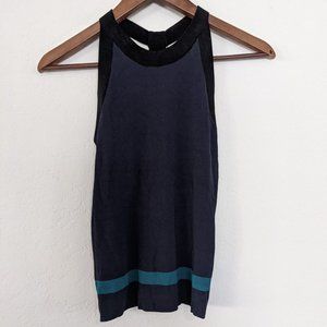 Rag & Bone Lucine Stretch-knit Racerback Top Tank Navy Blue